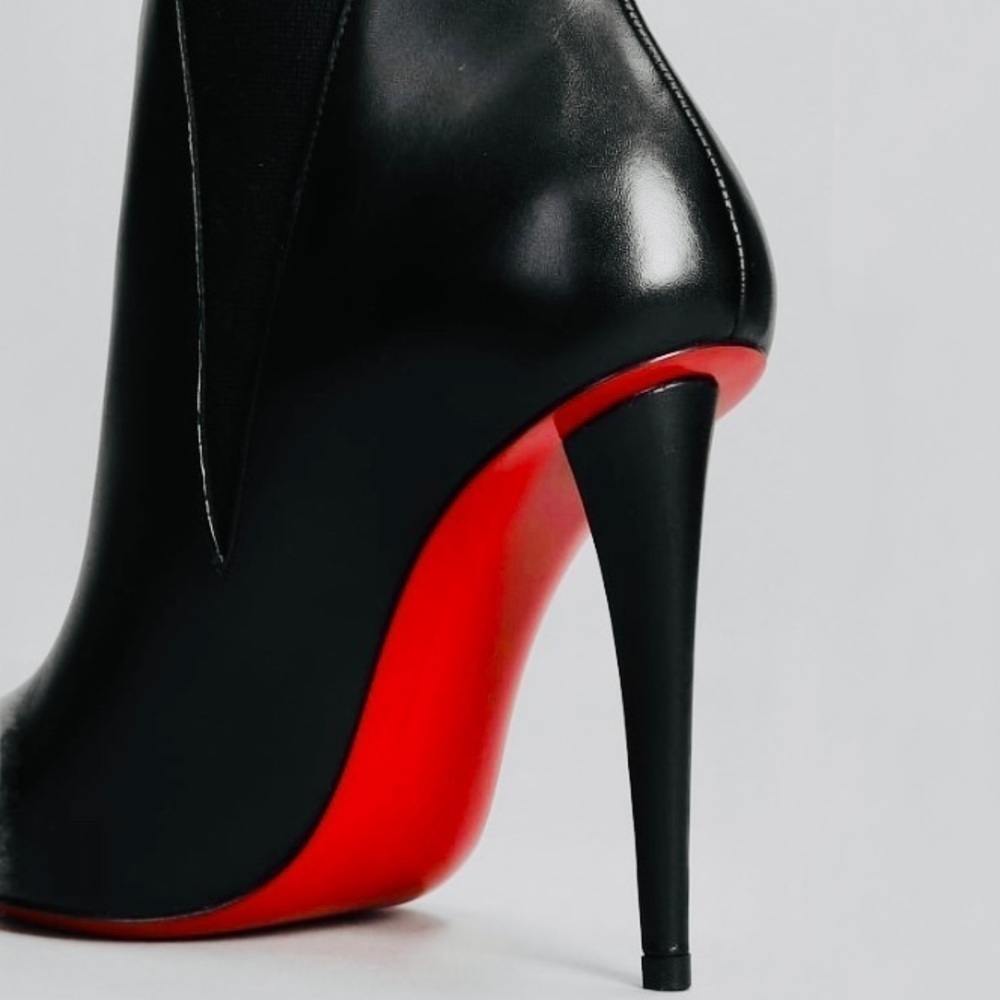 CHRISTIAN Louboutin Astribootie. 100mm. Black calf leather. EU37, 100% authentic - Picture 10 of 10
